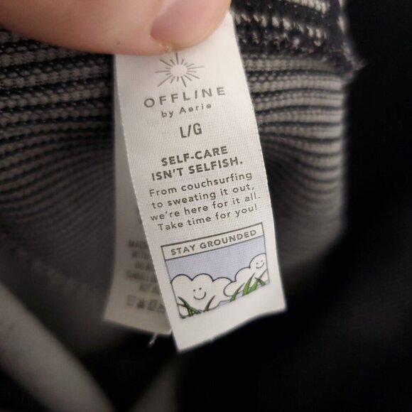 Aerie Pants Womens Offline Leggings Thick Stretchy 7/8 Length Gray Colorblock - Picture 8 of 10